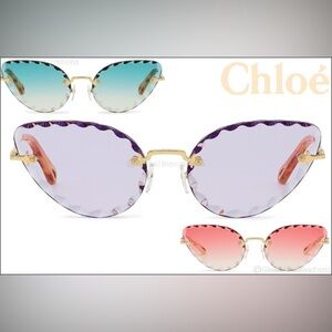 ‼️RARE‼️🎸Chloe🎸🔥NWT🔥Purple 60MM Cat Eye Sunglasses in Purple